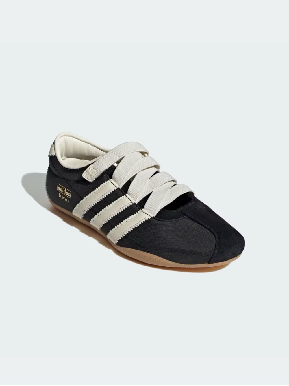adidas Tokyo Women’s Black and Cream Strap Sneakers - Picture 4 of 8